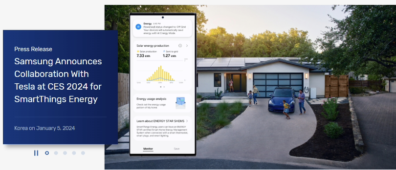 三星与特斯拉现代汽车展开智能家居